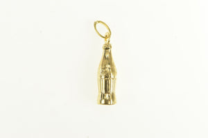 14K 3D Coca Cola Bottle Drink Soda Charm/Pendant Yellow Gold