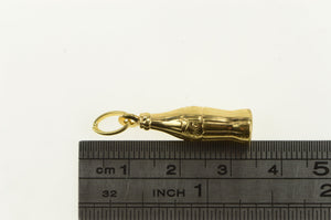 14K 3D Coca Cola Bottle Drink Soda Charm/Pendant Yellow Gold