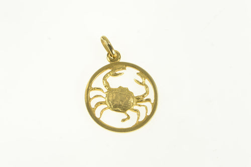 14K Cancer Astrology Zodiac Birth Star Sign Crab Charm/Pendant Yellow Gold