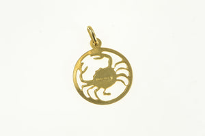 14K Cancer Astrology Zodiac Birth Star Sign Crab Charm/Pendant Yellow Gold