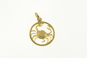 14K Cancer Astrology Zodiac Birth Star Sign Crab Charm/Pendant Yellow Gold