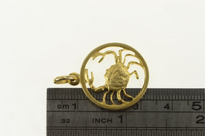 14K Cancer Astrology Zodiac Birth Star Sign Crab Charm/Pendant Yellow Gold