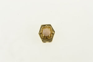 14K Victorian Inspired Pink Coral Slide Bracelet Charm/Pendant Yellow Gold
