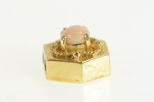 Load image into Gallery viewer, 14K Victorian Inspired Pink Coral Slide Bracelet Charm/Pendant Yellow Gold