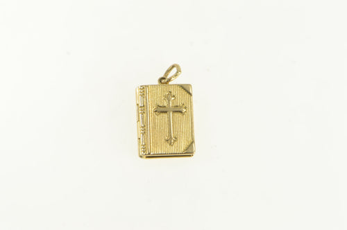 14K 3D Articulated Ornate Lords Prayer Bible Charm/Pendant Yellow Gold