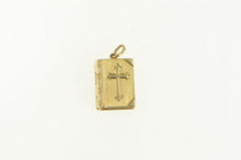 Load image into Gallery viewer, 14K 3D Articulated Ornate Lords Prayer Bible Charm/Pendant Yellow Gold