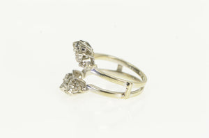 14K 0.21 Ctw 1950's Diamond Wedding Band Guard Ring White Gold