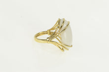 Load image into Gallery viewer, 14K White Ceramic Cabochon Vintage Cocktail Ring Yellow Gold