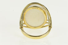 Load image into Gallery viewer, 14K White Ceramic Cabochon Vintage Cocktail Ring Yellow Gold