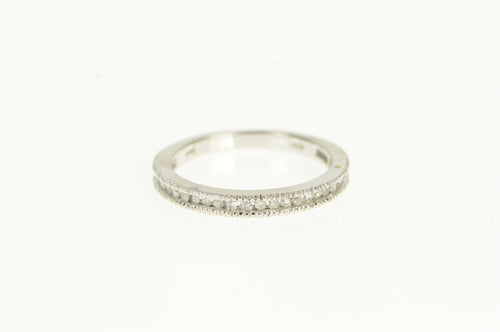 14K 0.28 Ctw Classic Diamond Vintage Wedding Band Ring White Gold