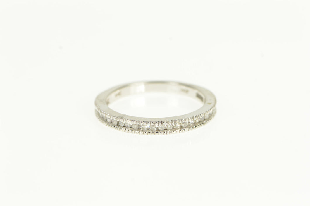 14K 0.28 Ctw Classic Diamond Vintage Wedding Band Ring White Gold