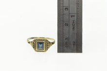 Load image into Gallery viewer, 14K Art Deco Natural Sapphire Filigree Engagement Ring Yellow Gold