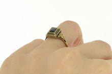 Load image into Gallery viewer, 14K Art Deco Natural Sapphire Filigree Engagement Ring Yellow Gold