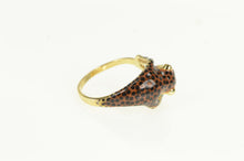 Load image into Gallery viewer, 14K Enamel Leopard Cheetah Big Cat Wrap Bypass Ring Yellow Gold