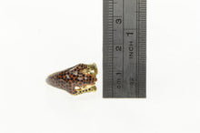 Load image into Gallery viewer, 14K Enamel Leopard Cheetah Big Cat Wrap Bypass Ring Yellow Gold
