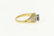 Load image into Gallery viewer, 14K Oval Sapphire Diamond Accent Two Tone Ring Yellow Gold