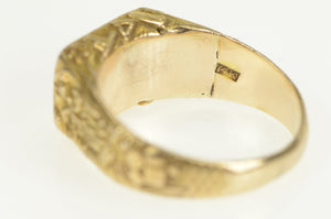 14K 1940's Masonic Ornate G Compass Square Ring Yellow Gold
