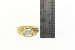 10K 0.18 Ct Diamond Men's Vintage Wedding Ring Yellow Gold