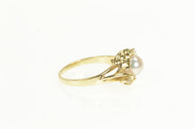 Load image into Gallery viewer, 14K Pearl Diamond Accent Vintage Classic Statement Ring Yellow Gold