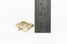 Load image into Gallery viewer, 14K Pearl Diamond Accent Vintage Classic Statement Ring Yellow Gold