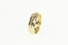 Load image into Gallery viewer, 14K 6.4mm Rounded Textured Pattern Wedding Band Ring Yellow Gold