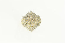 Load image into Gallery viewer, 10K Diamond Inset Criss Cross Woven Statement Ring Yellow Gold