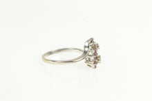 Load image into Gallery viewer, 14K Natural Ruby Diamond Flower Cluster Bypass Ring White Gold