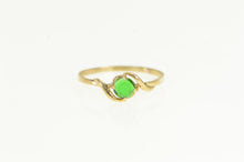 Load image into Gallery viewer, 10K Round Sim. Emerald Vintage Simple Statement Ring Yellow Gold