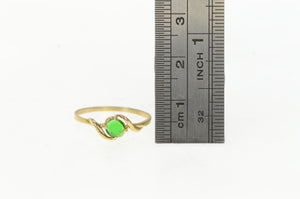 10K Round Sim. Emerald Vintage Simple Statement Ring Yellow Gold