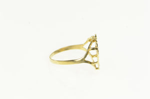 10K Textured K Initial Monogram Name Heart Love Ring Yellow Gold