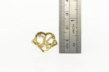 Load image into Gallery viewer, 10K Textured K Initial Monogram Name Heart Love Ring Yellow Gold