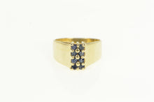 Load image into Gallery viewer, 14K Squared Sapphire Vintage Graduated Statement Ring Yellow Gold