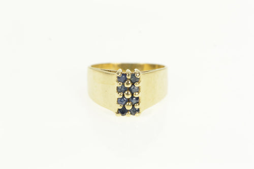 14K Squared Sapphire Vintage Graduated Statement Ring Yellow Gold