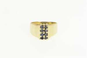 14K Squared Sapphire Vintage Graduated Statement Ring Yellow Gold
