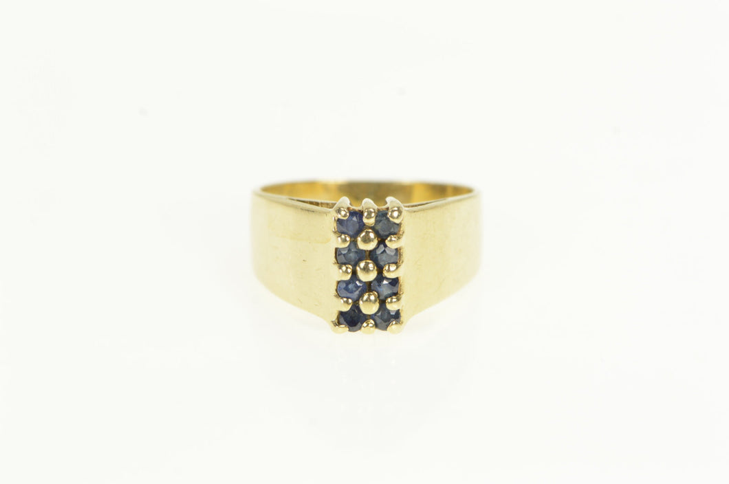 14K Squared Sapphire Vintage Graduated Statement Ring Yellow Gold