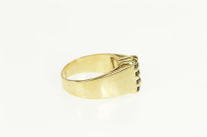14K Squared Sapphire Vintage Graduated Statement Ring Yellow Gold