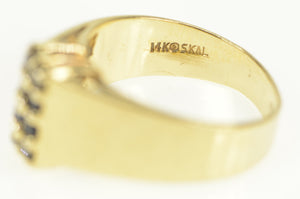 14K Squared Sapphire Vintage Graduated Statement Ring Yellow Gold