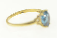 Load image into Gallery viewer, 14K Heart Blue Topaz Victorian Love Symbol Classic Ring Yellow Gold