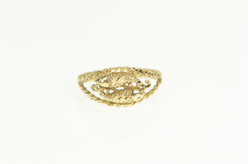 14K Vintage Pisces Astrology Fish Zodiac Star Sign Ring Yellow Gold