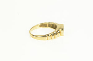 14K Emerald Cut Garnet Vintage Statement Classic Ring Yellow Gold