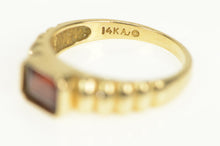 Load image into Gallery viewer, 14K Emerald Cut Garnet Vintage Statement Classic Ring Yellow Gold
