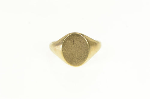 10K Oval Vintage Classic Blank Signet Initial Childs Ring Yellow Gold