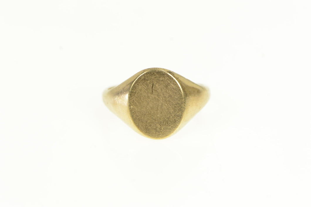 10K Oval Vintage Classic Blank Signet Initial Childs Ring Yellow Gold