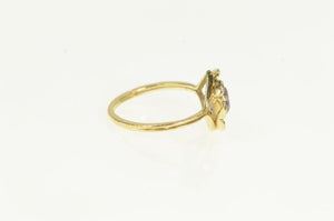 14K Vintage Amethyst Flower Blossom Statement Ring Yellow Gold