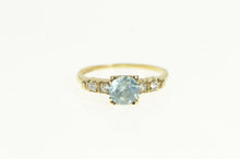 Load image into Gallery viewer, 10K Art Deco Blue Topaz White Sapphire Statement Ring Yellow Gold