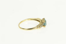 Load image into Gallery viewer, 10K Art Deco Blue Topaz White Sapphire Statement Ring Yellow Gold