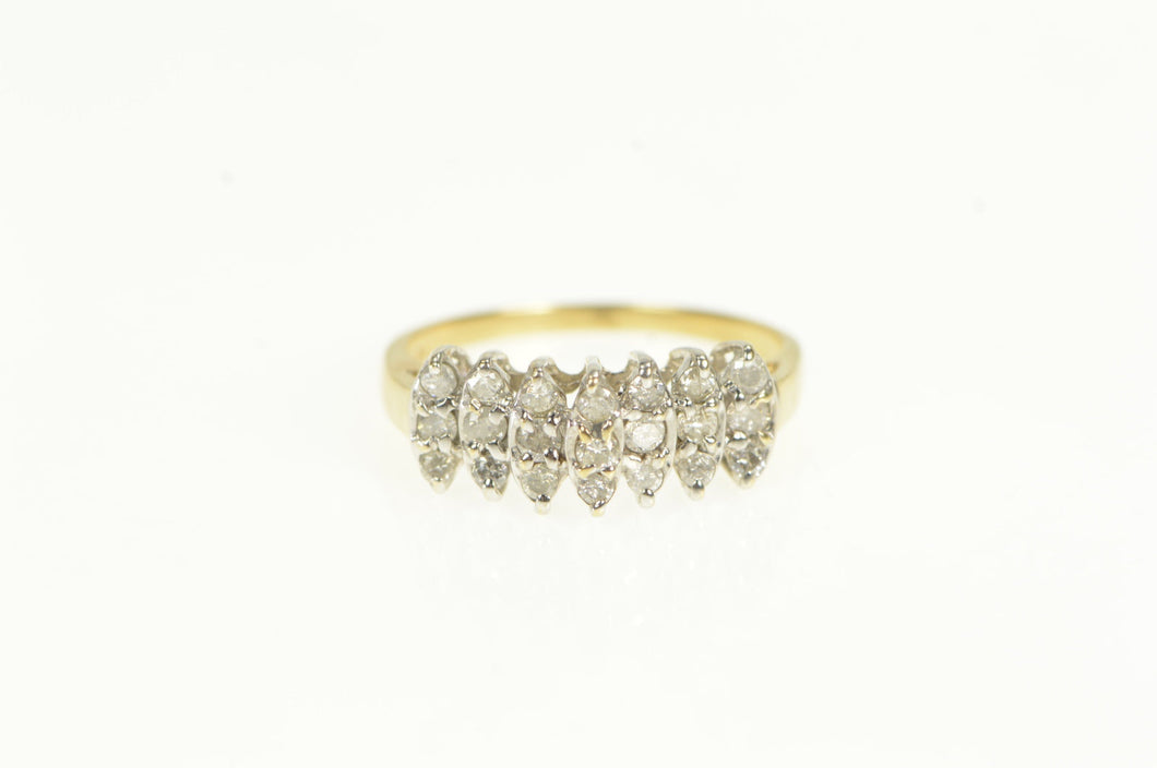 10K Marquise Cluster Diamond Statement Wedding Ring Yellow Gold