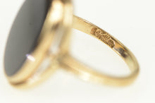 Load image into Gallery viewer, 14K Vintage Oval Black Onyx Retro Statement Ring Yellow Gold