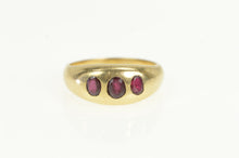 Load image into Gallery viewer, 14K 1930&#39;s Three Stone Natural Ruby Domed Ring Yellow Gold