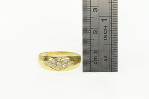 14K Diamond Lattice Pattern Pave Vintage Band Ring Yellow Gold